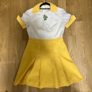 Vintage crimplene collared dress with flower details